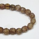 6mm Firepolish Stone Copper Picasso-Crystal